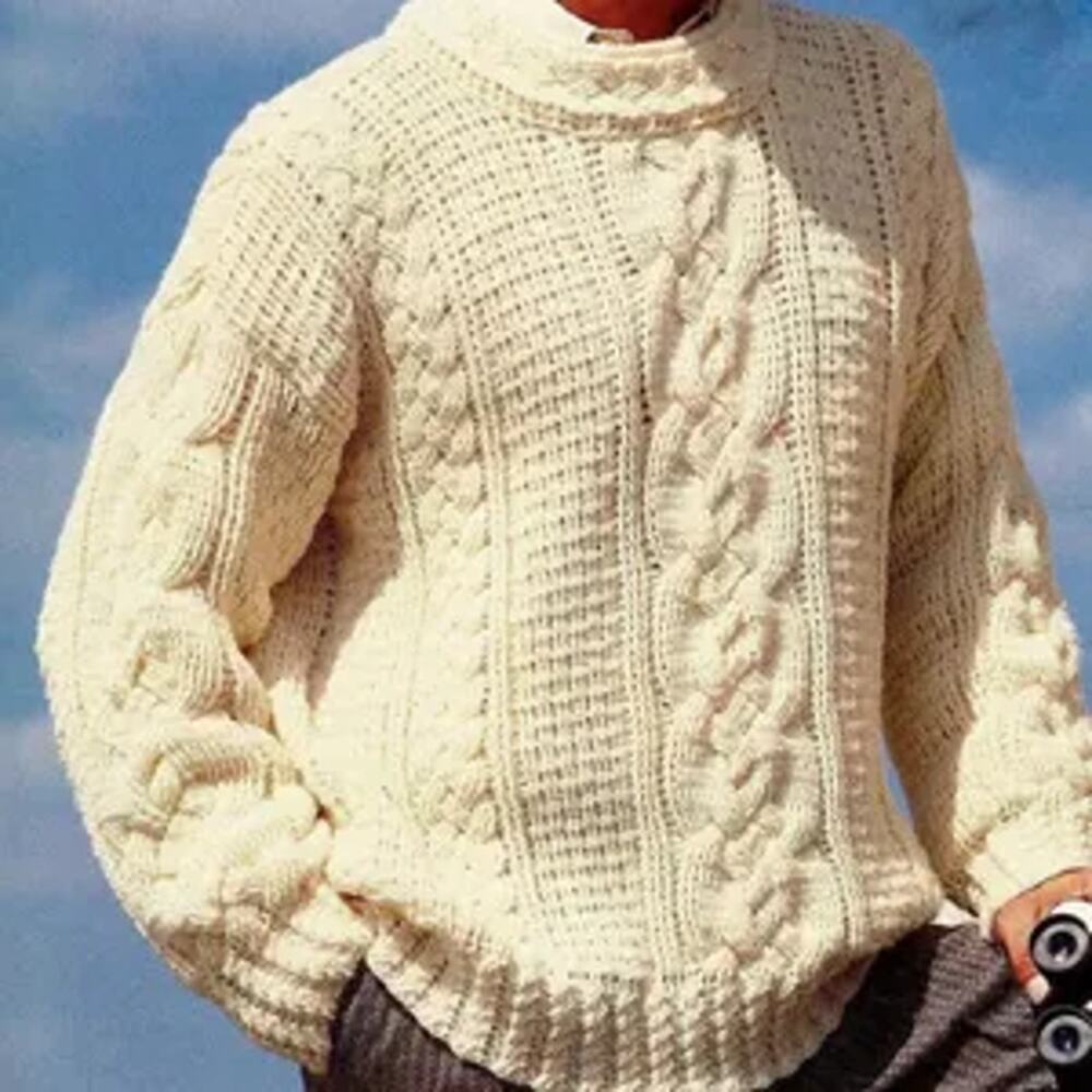 L.L.Bean Women’s Small Cable Knit Turtleneck Sweater Cream $65